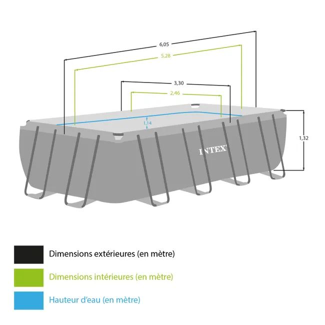 Piscine tubulaire INTEX Ultra XTR rectangulaire L. 5,49 x l. 2,74 x H. 1,32 m - illustration 2